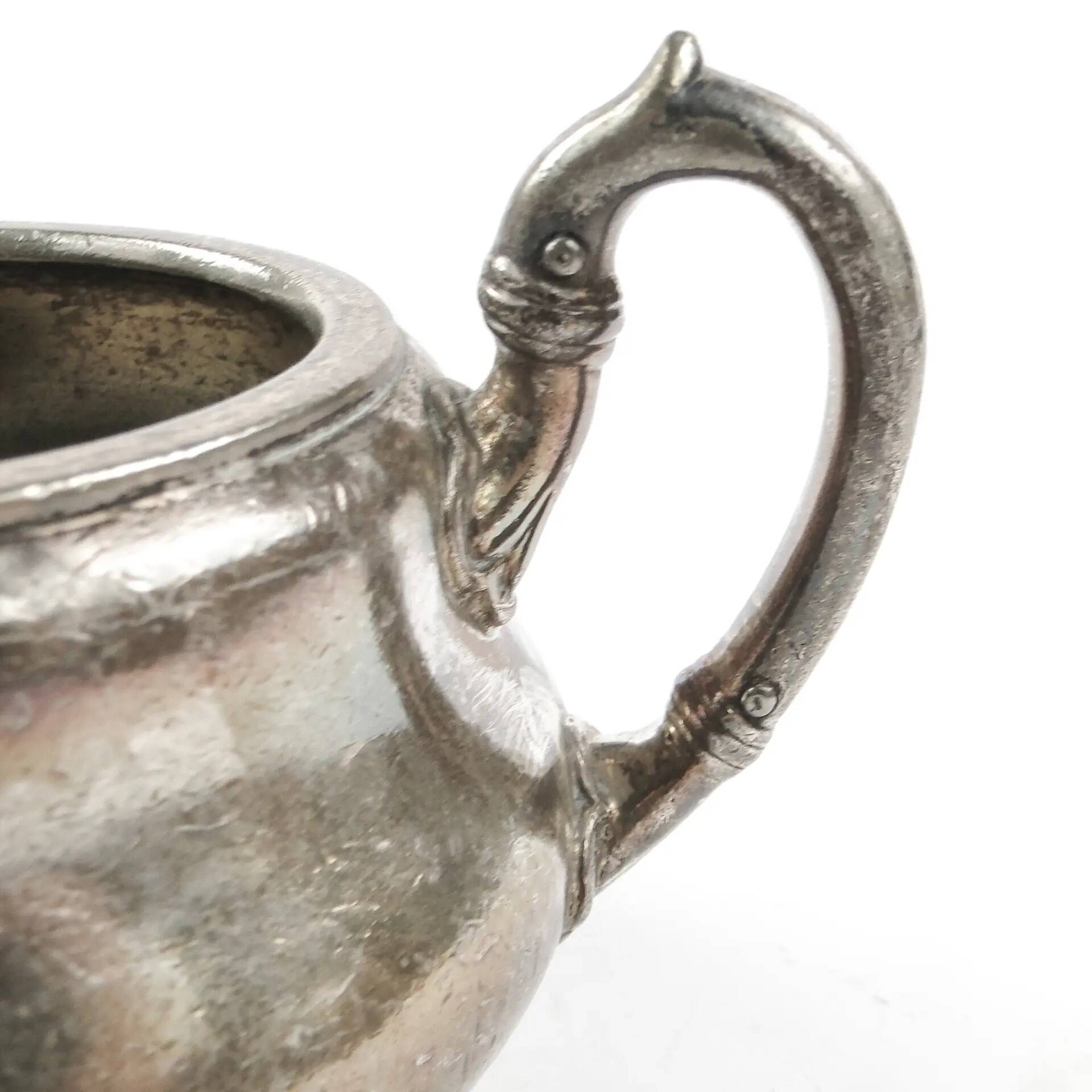 Art Nouveau sugar bowl, silver-plated brass, Germany, early 20th century
