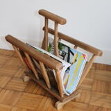 Brutalist magazine holder solid oak