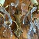 2 vintage bronze wall lights with pendants