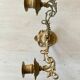 Pair of brass wall candle holders