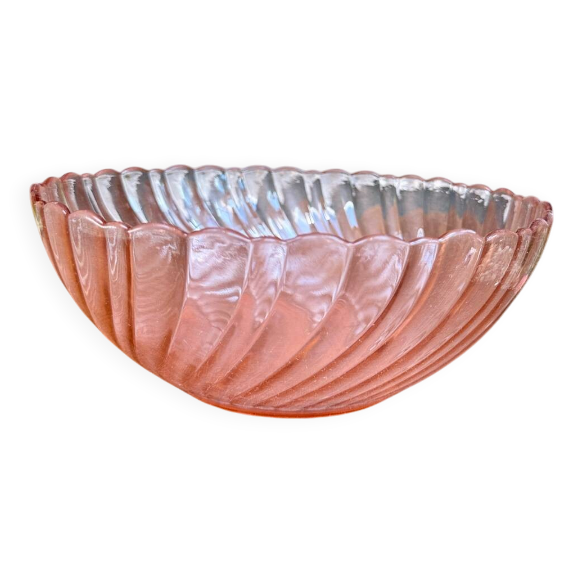 Rosaline pink glass salad bowl