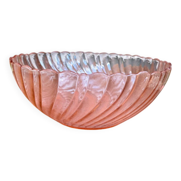 Saladier Rosaline en verre rose