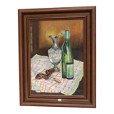 Still life with wine-oil on canvas signed