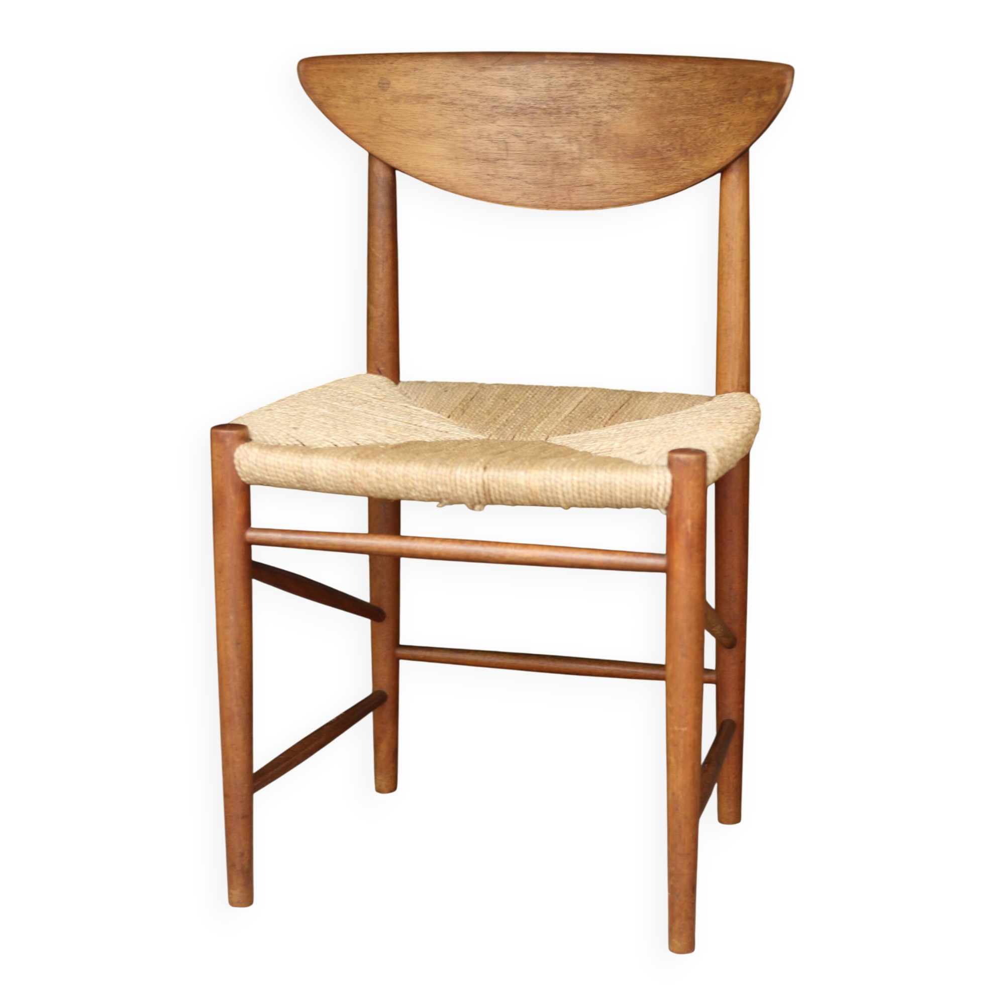 Succession LACOSTE : chaise scandinave par Peter Hvidt (1950s)