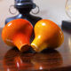Salt and pepper in orange ceramic, 60s