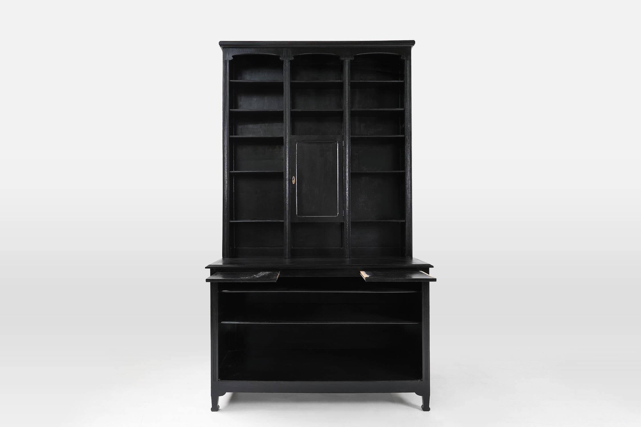 Impressive Art Nouveau Farmacist Cabinet in oak, France ca. 1910