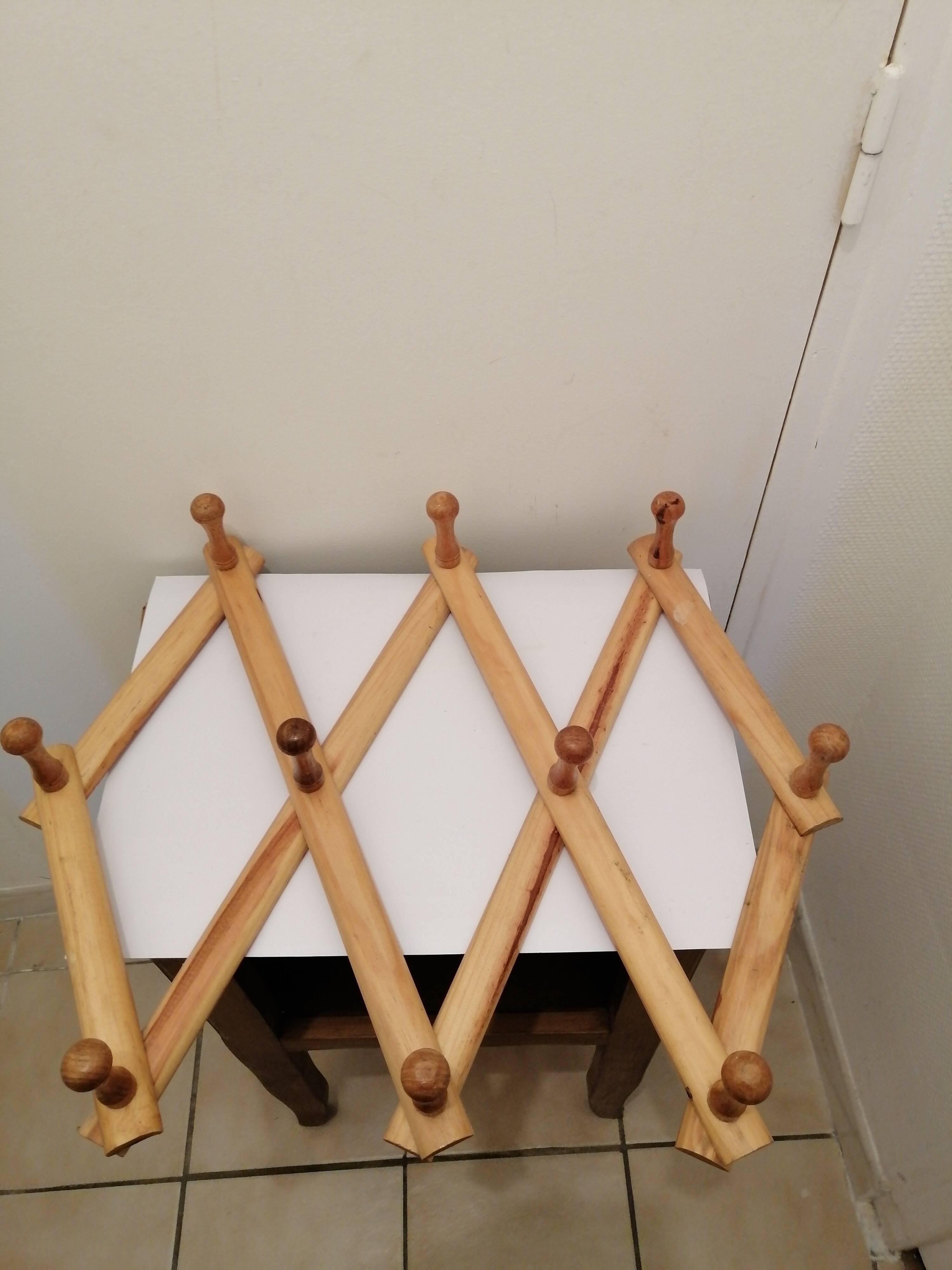 Portemanteau en bois accordeon  vintage