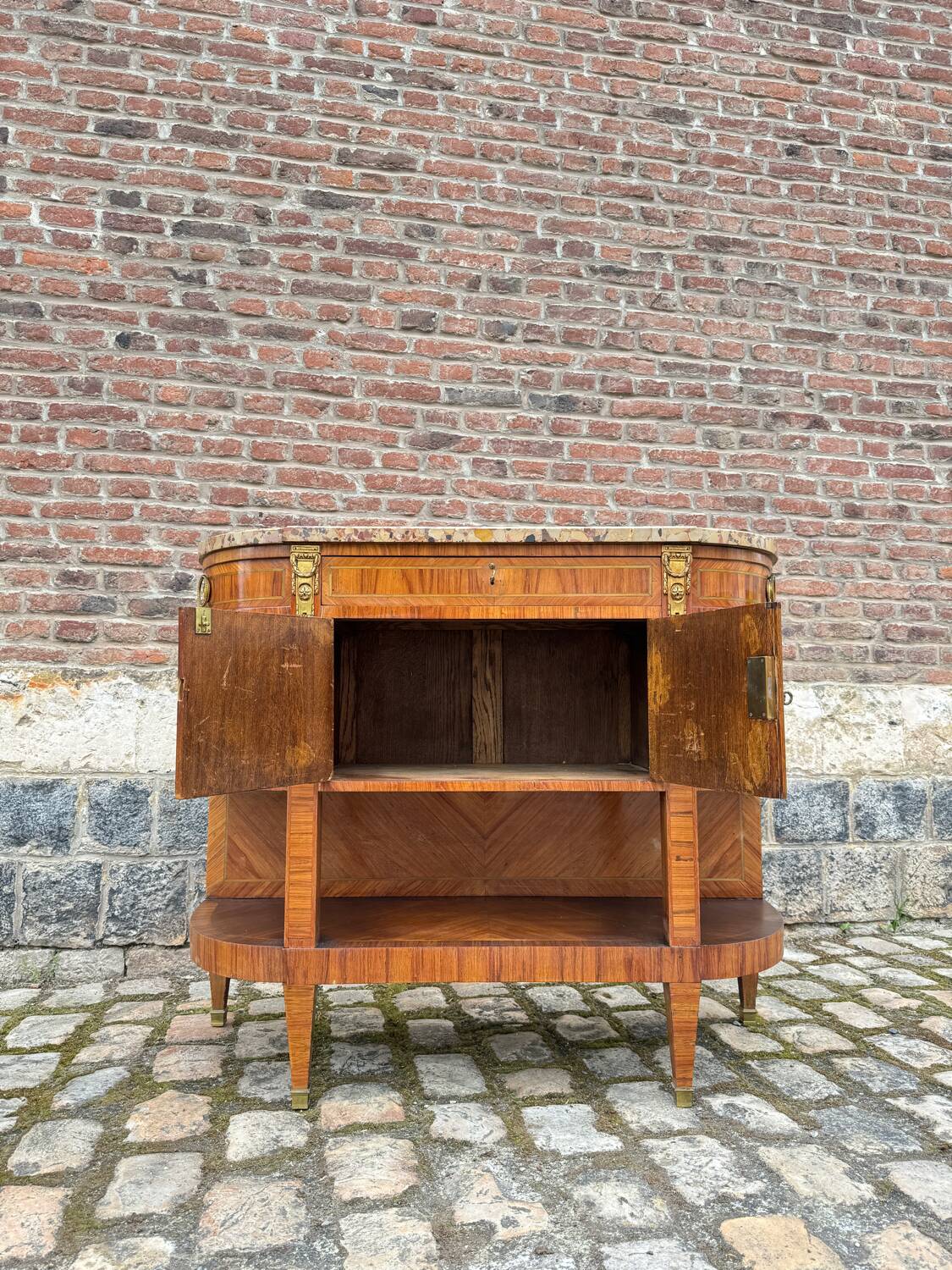 Console, Serving In Marquetry Louis XVI Style XIX Eme Century