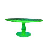 Assiette à gâteau vintage en uranium, années 1940
