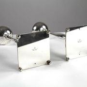 Gunnar Ander for Ystad-Metall: Pair of “Nysilver” candle holders, 1960s