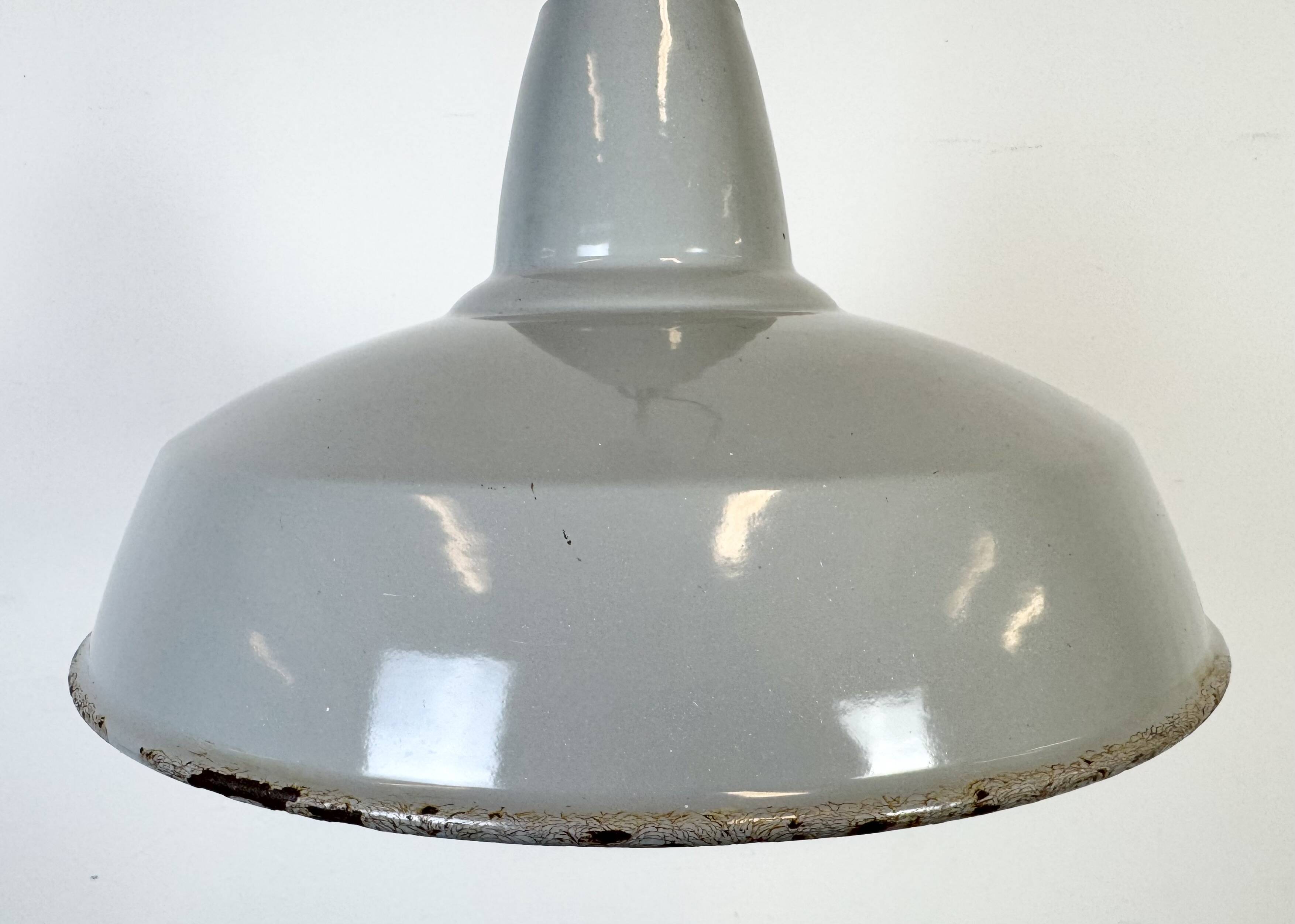 Industrial Grey Enamel Factory Pendant Lamp from Thorlux, 1960s