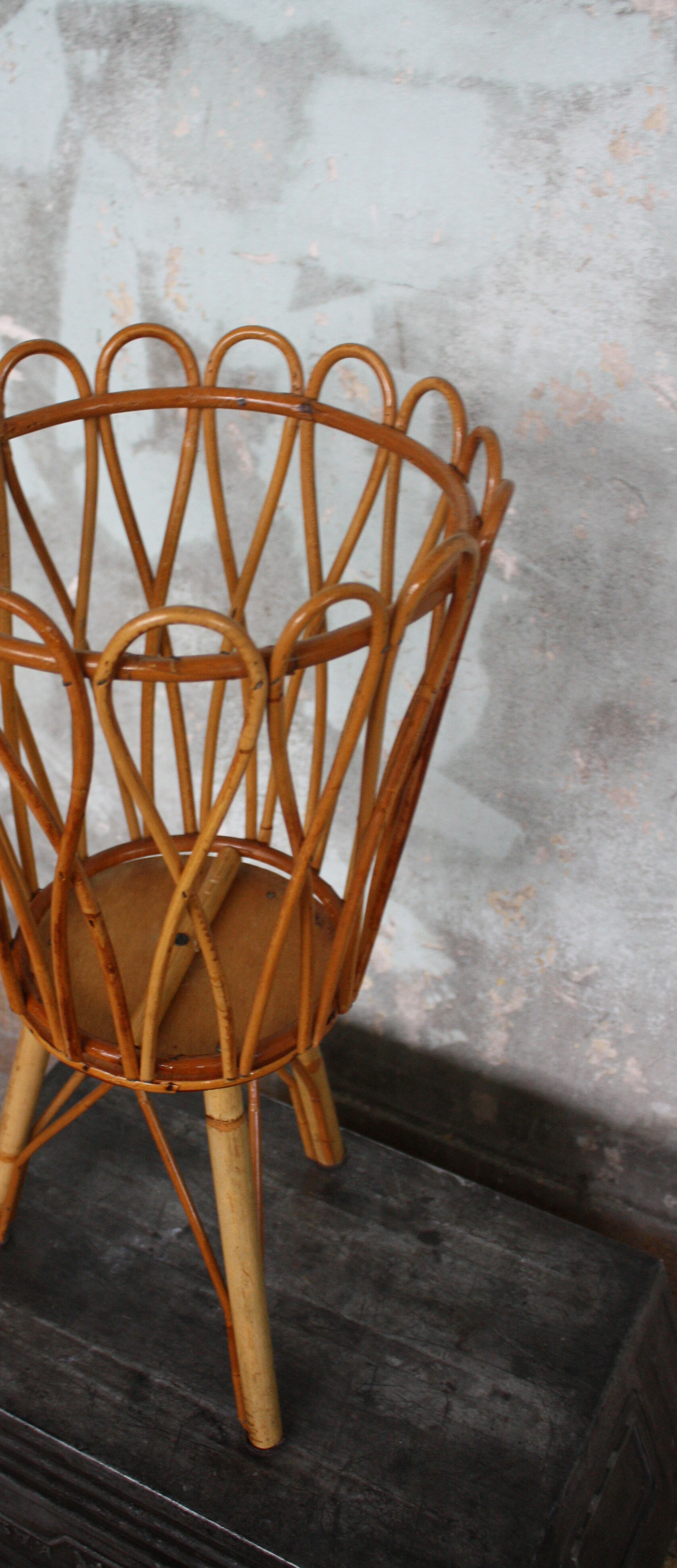 1960's vintage rattan worker