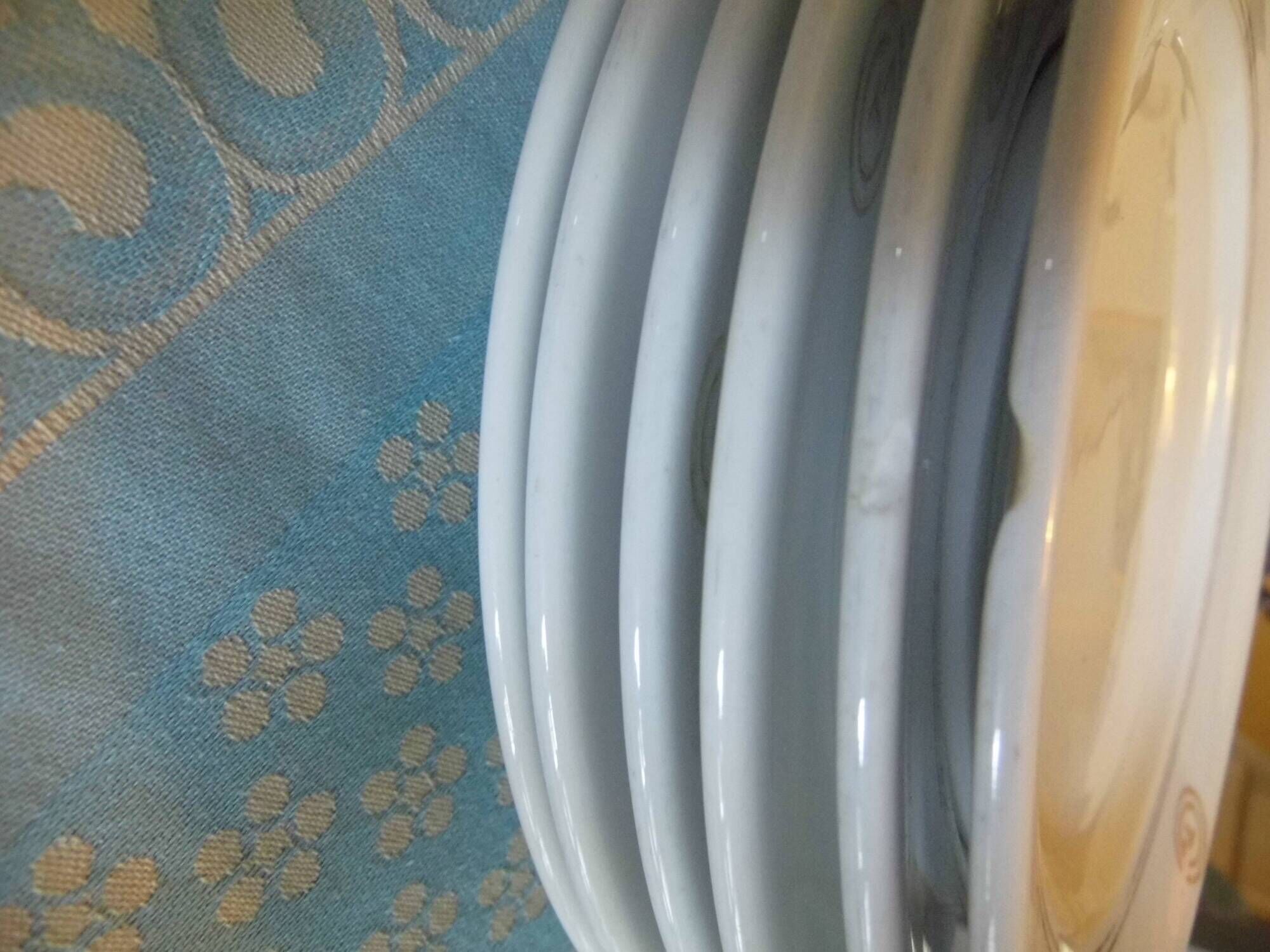 6 limoges porcelain assiettes cgt trans-atlantic general company, art deco