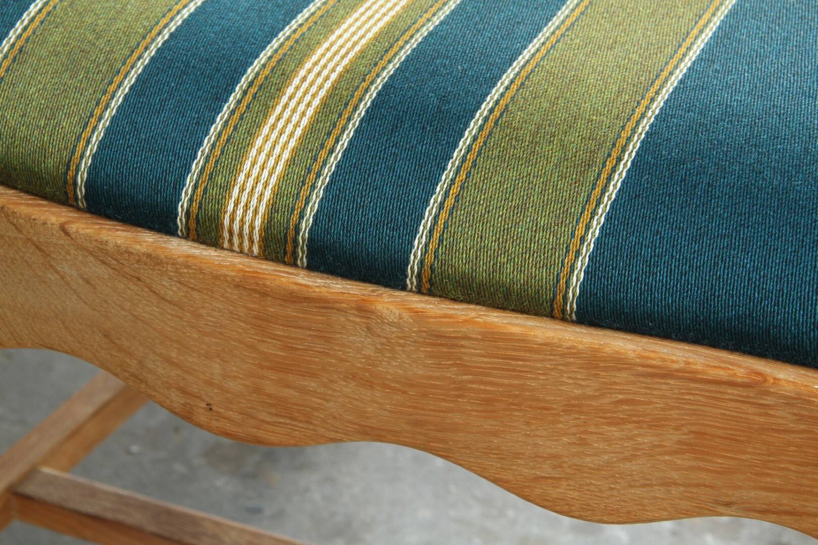 Pair of Vintage Brutalist Oak Razorblade Armchairs by Henning Kjærnulf, 1960s