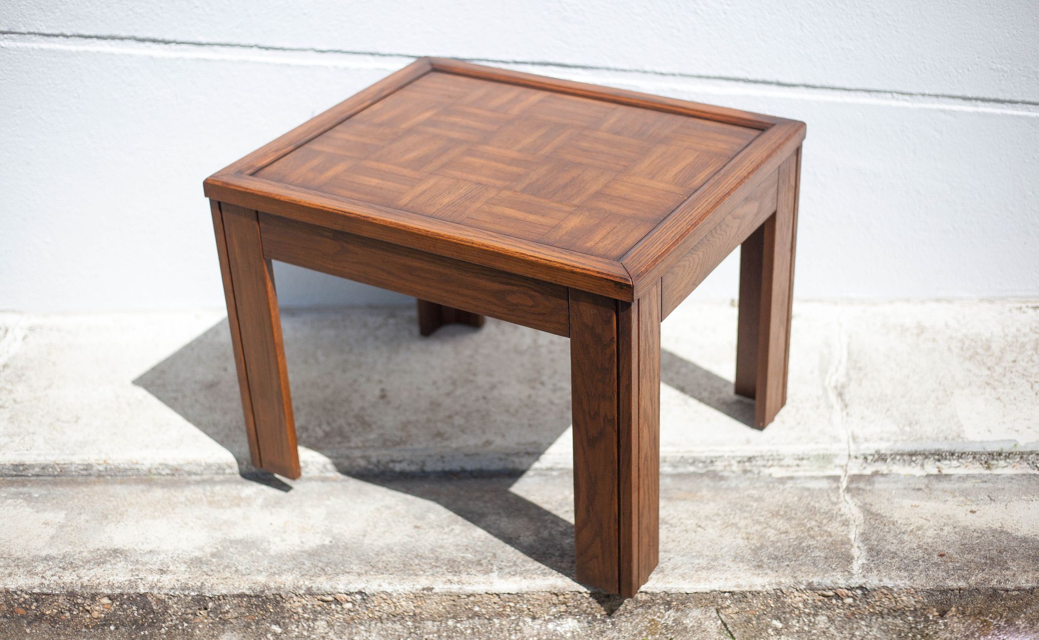 Coffee table wood top parquet