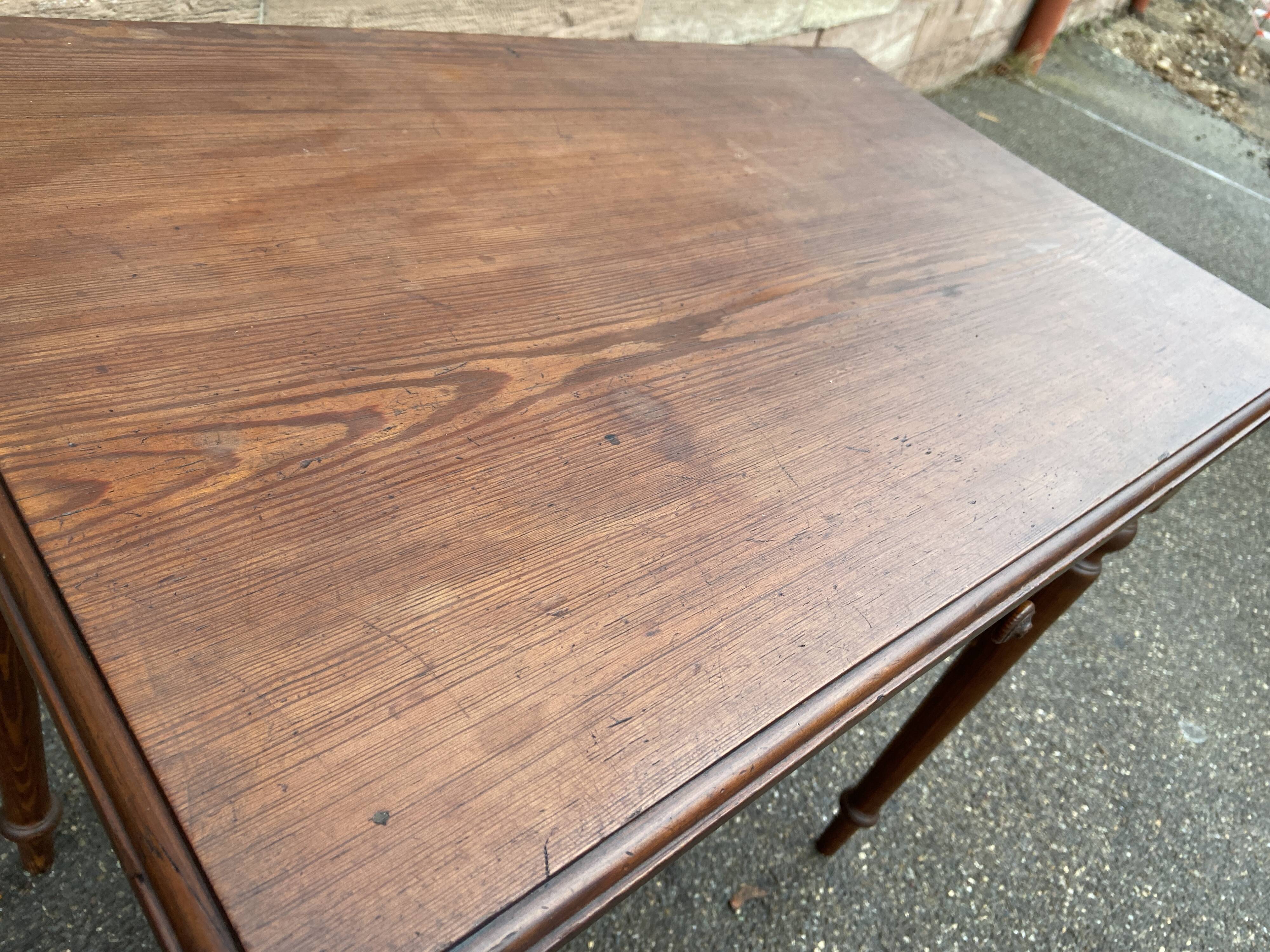 Small desk table in vintage pitchpin