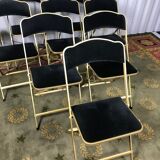 10 foldable black velvet event chairs