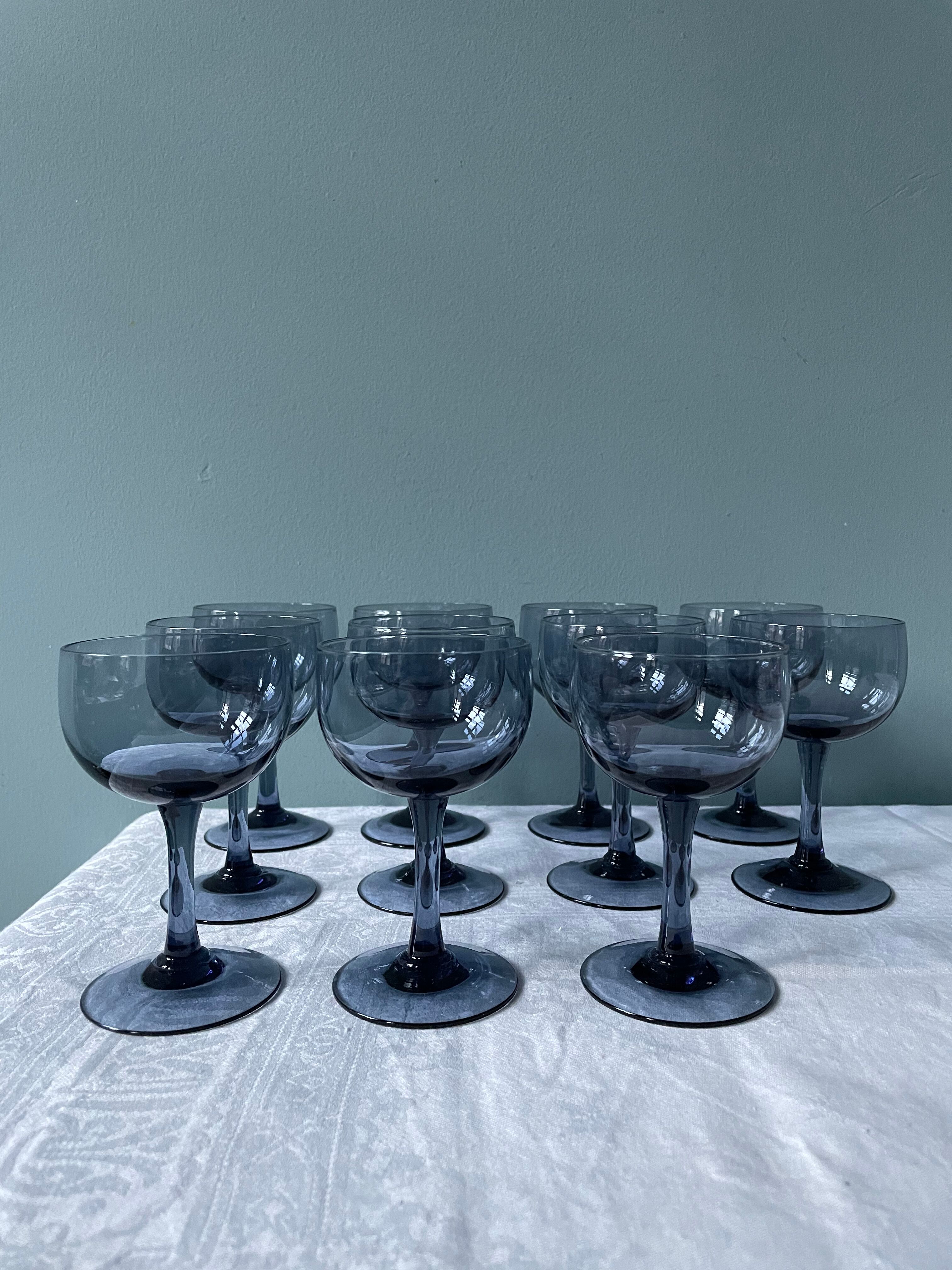Series of 11 stemmed glasses, 1950