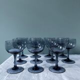 Series of 11 stemmed glasses, 1950