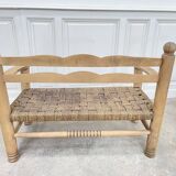 1950s bench in woven rope