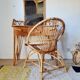 Vintage Rattan and Bamboo Hairdresser with Mirror – 1960s
