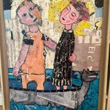 Acrylic on canvas and collage