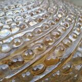 Square amber ceiling light, bubbles, vintage, 60s