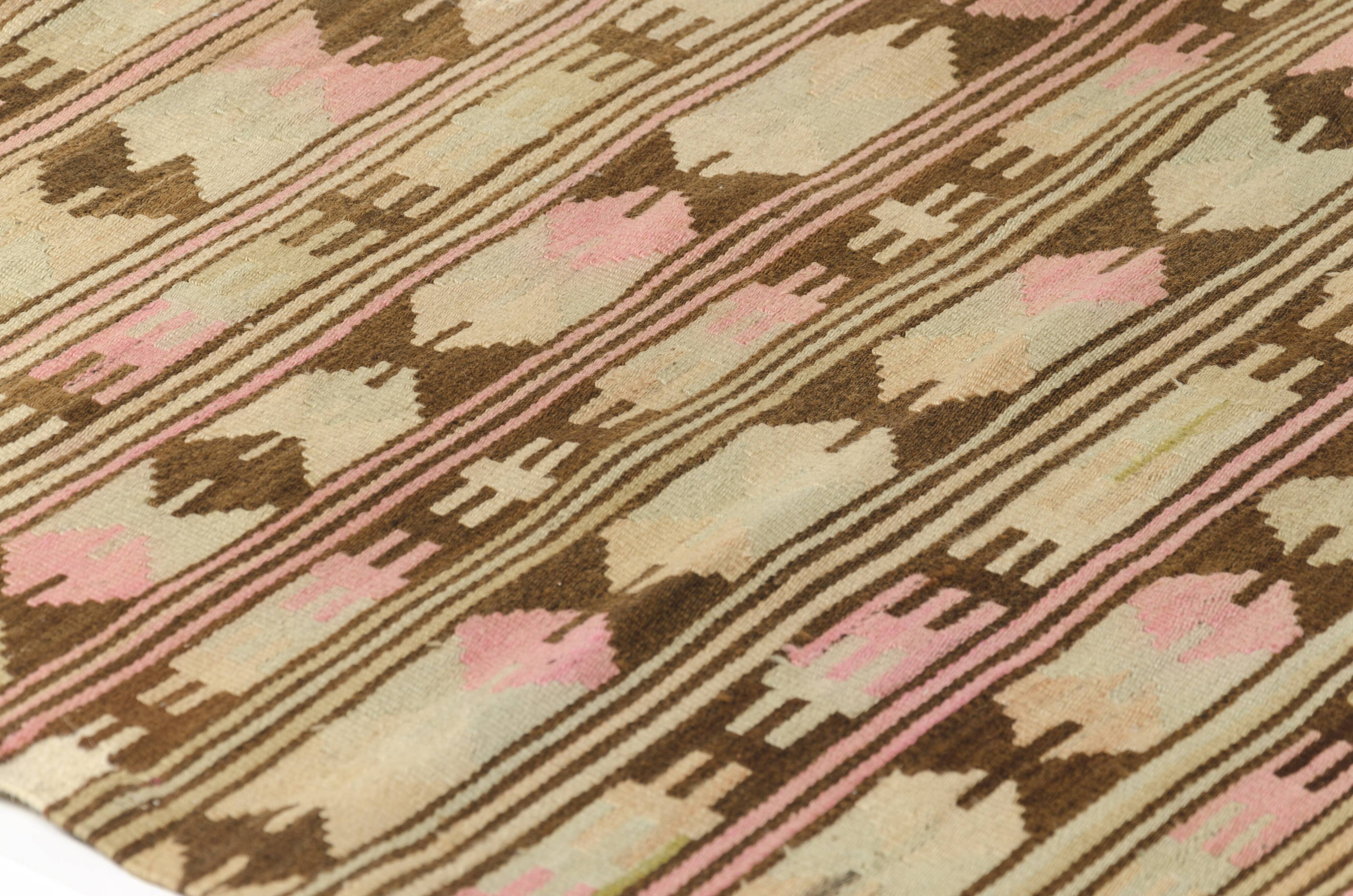 Vintage Turkish Kilim Rug, Handwoven Anatolian Accent Rug, Soft Kilimsku143