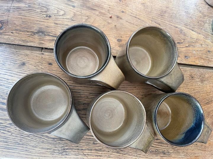 Set of 5 Arts Céram stoneware cups