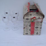 4 wine glasses stamped Crystal de Sèvres model Savannah H 16 cm