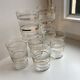 Set of 7 granite water glasses with golden edging 50s-60s