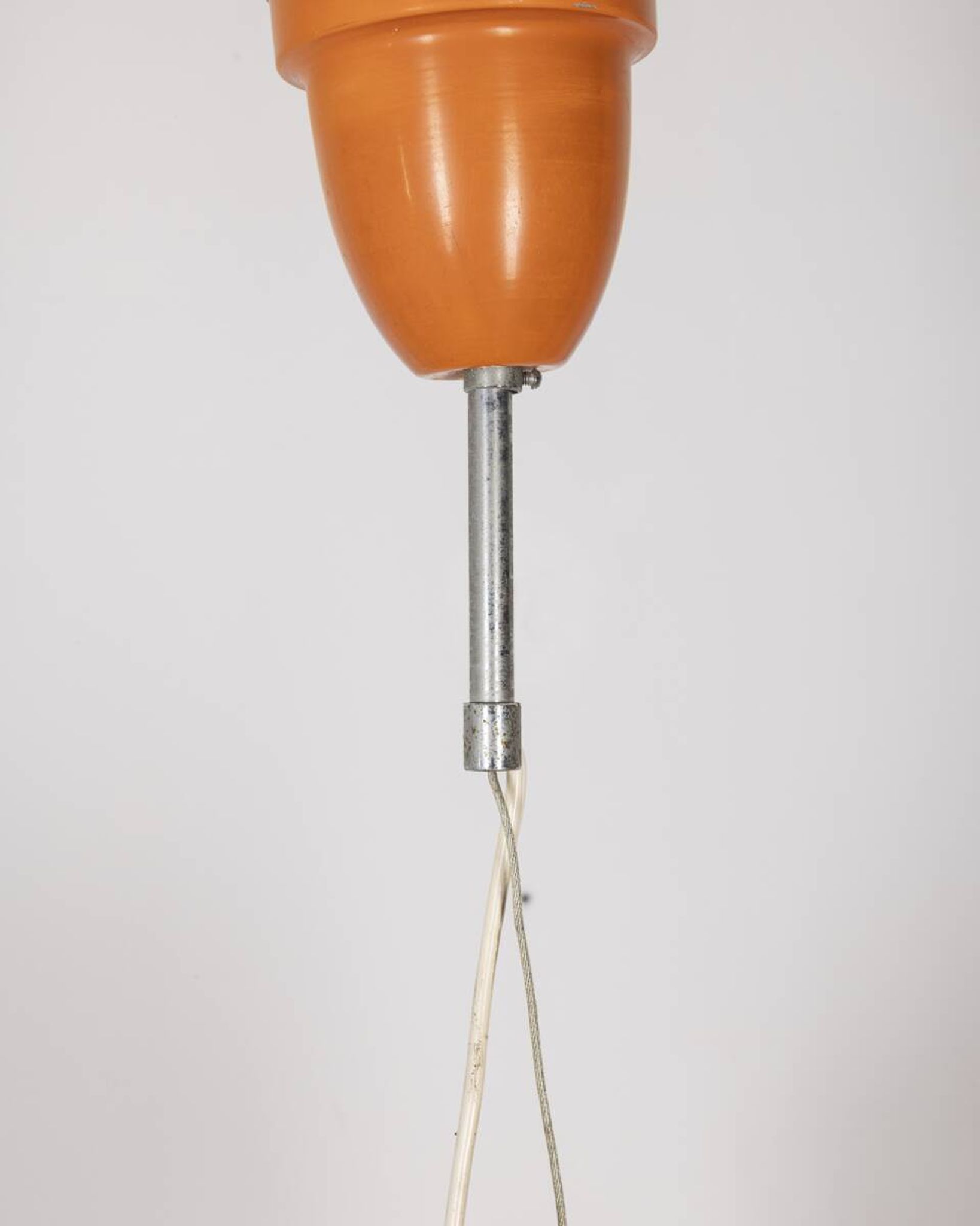 Vintage 70's chandelier in orange metal, italian design
