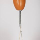Vintage 70's chandelier in orange metal, italian design