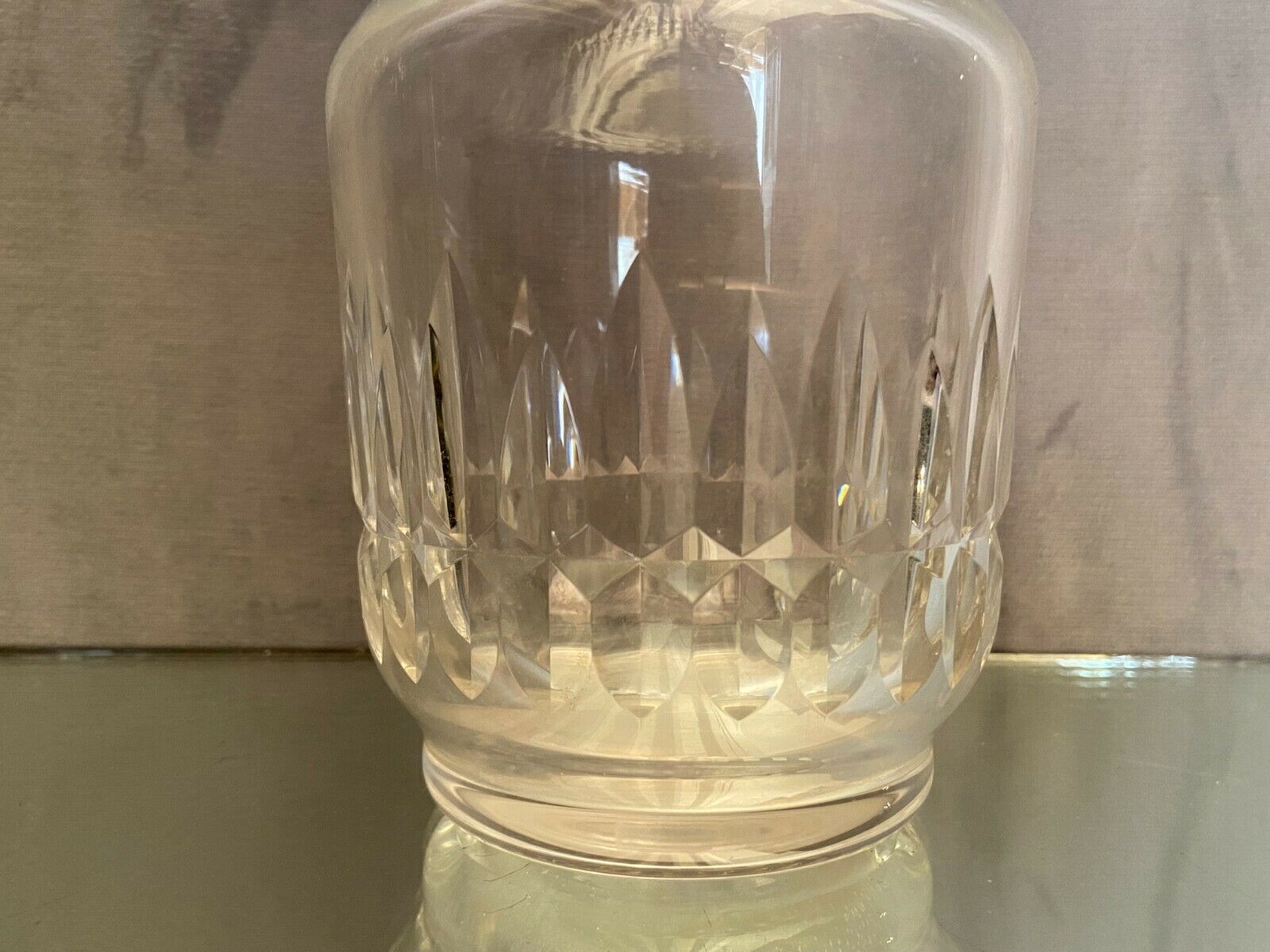 Carved crystal decanter signed baccarat