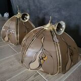 2 art deco pendant lights