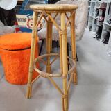 Tabouret de bar/sellette rotin ancien