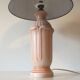 Pink ceramic lamp patinated way