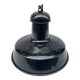 Industrial pendant light in black and white enamelled sheet metal factory bowl