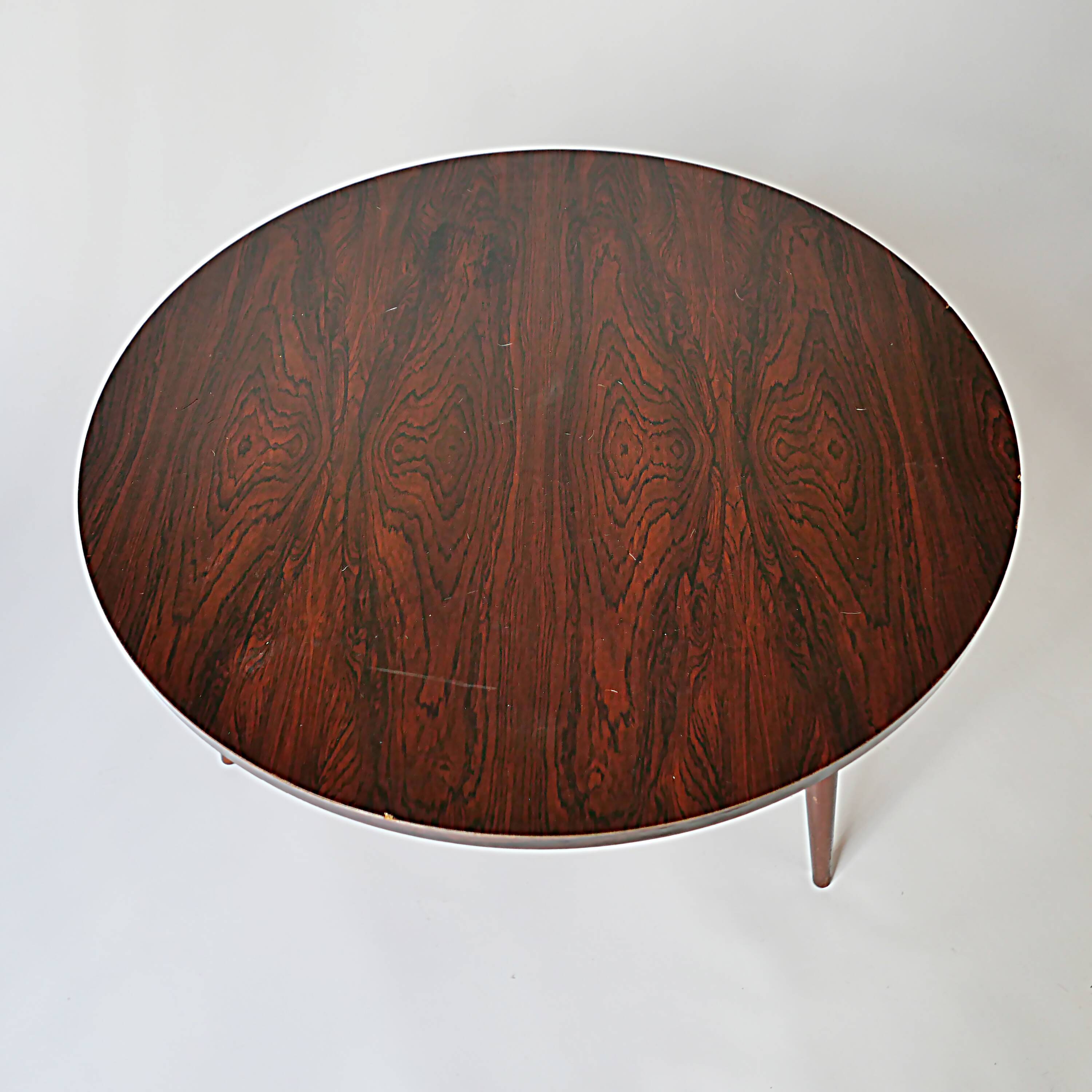 vintage coffee table design 1960 in rosewood wood 60s 70s