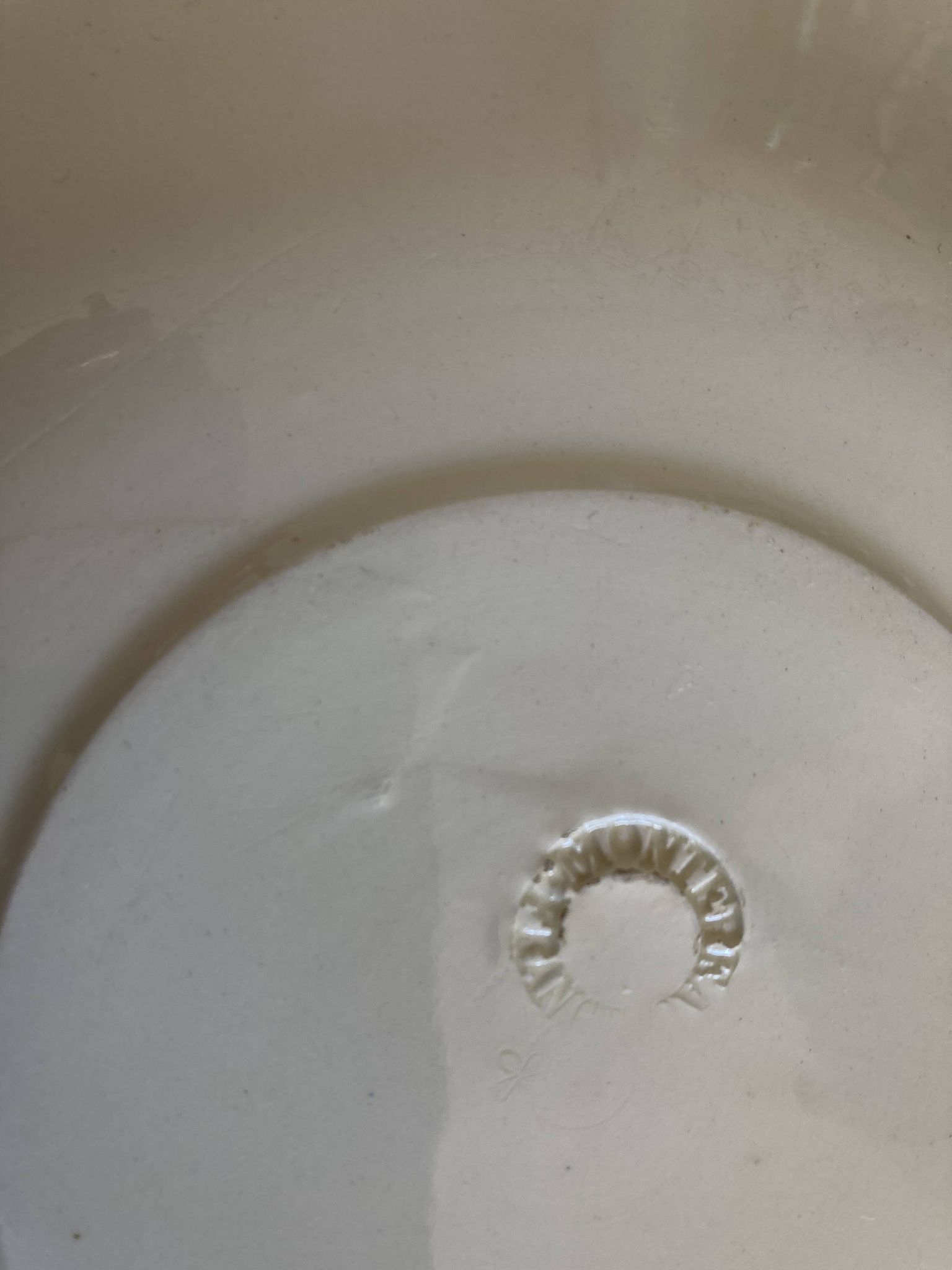 Set de 4 assiettes octogonales perles Creil & Montereau 19e