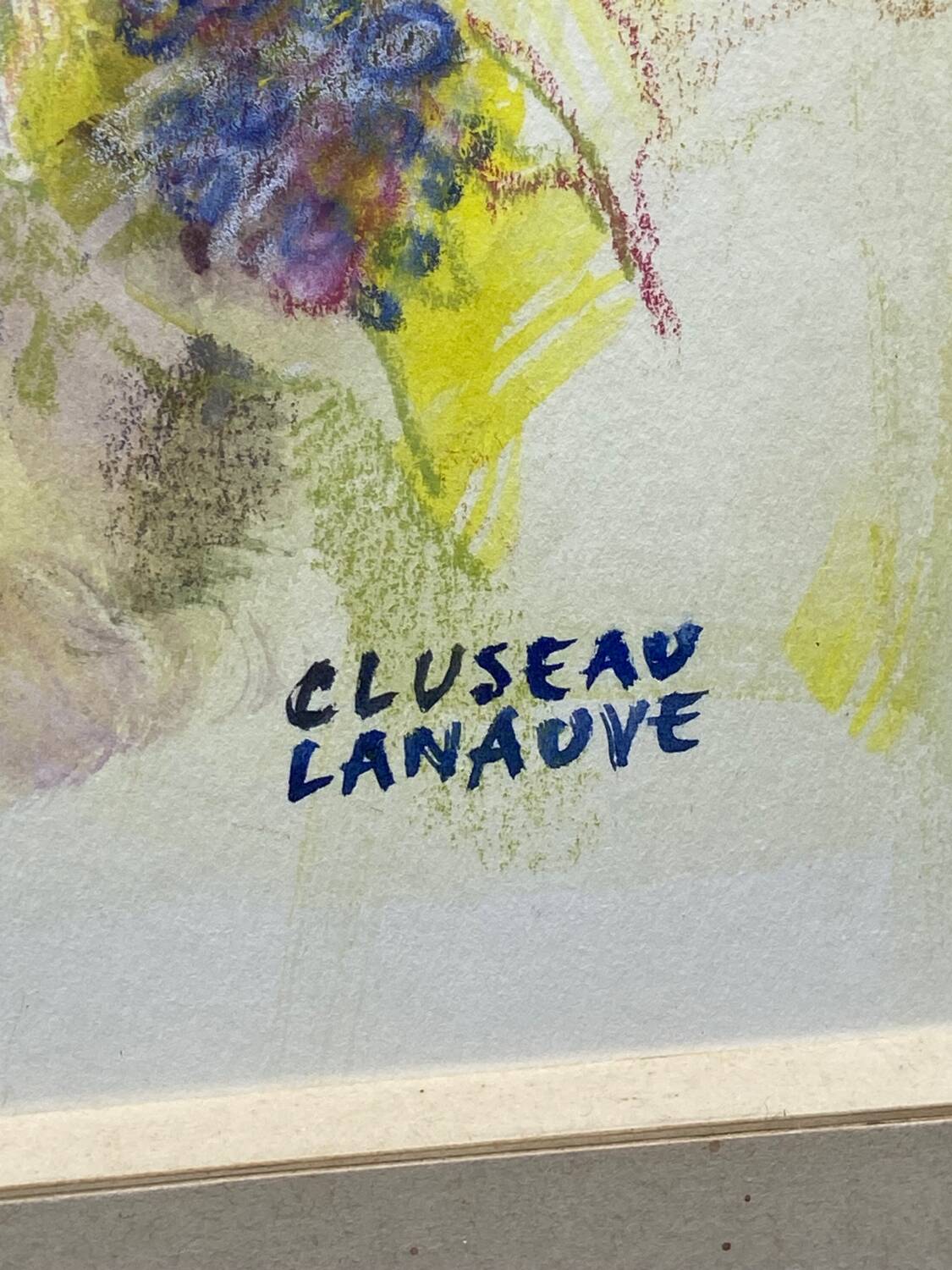 Pastel by Jean Cluseau Lanauve The vines in Beaujolais 1981