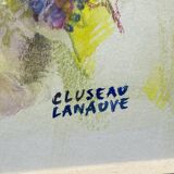 Pastel by Jean Cluseau Lanauve The vines in Beaujolais 1981