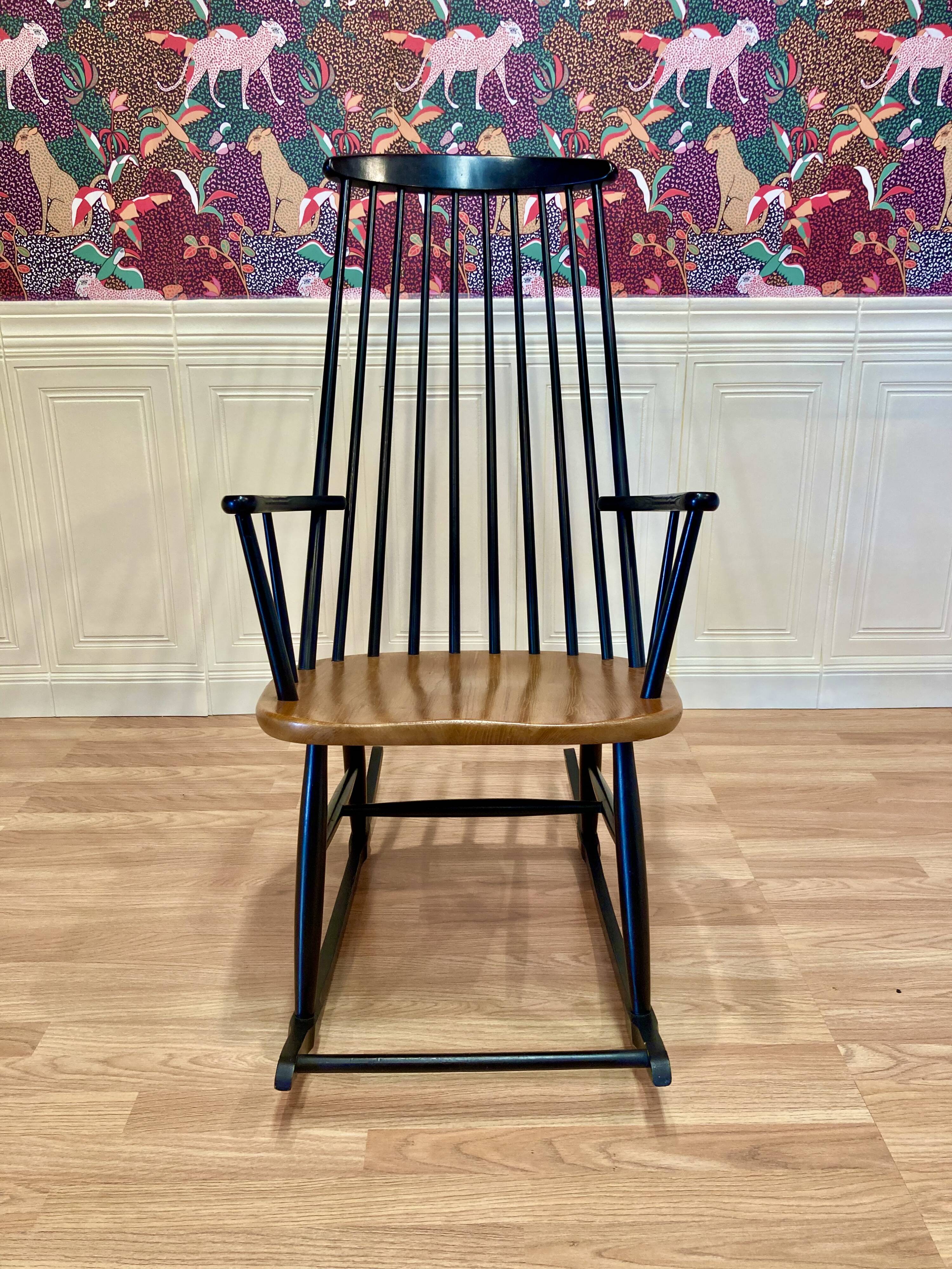 Fauteuil rocking chair design scandinave 1950 "Ilmari Tapiovaara".