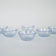 Set of glass bowls, Italian design, 1970s, made in Italy