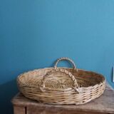 Round wicker tray basket