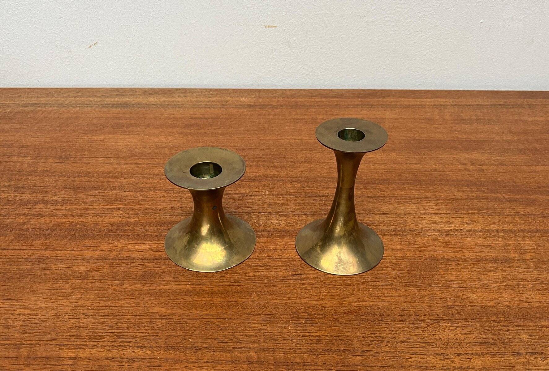 Mid-Century Brass Candleholders, 1960s, Set of 2