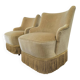 Set of 2 vintage 'gold' armchairs with fringes.
