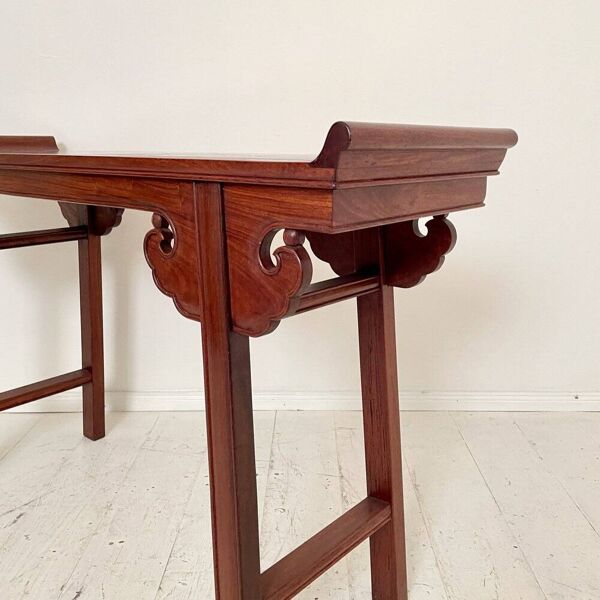 Table, console chinoise en acajou, 1940
