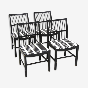 Set of 4 beech chairs, Sweden, 1960