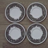 Set of 4 Saucers Quality Retired Villeroy & Boch Black/White Anjou Design 4655